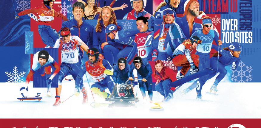 Insight Design team as winter olympics team for the 2022 holiday card